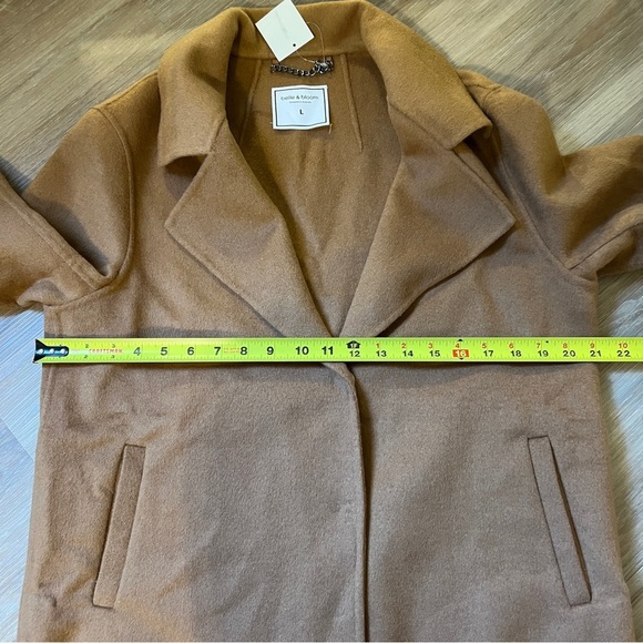 Belle & Bloom Ex-Boyfriend Wool Blend Oversized Jacket Camel Large brown coat - Picture 10 of 11